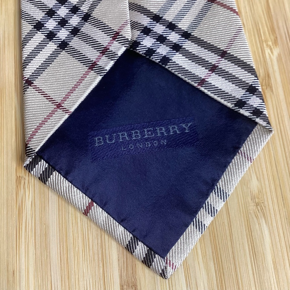 Burberry London Silk Nova Check Tie Tan Italy - Picture 4 of 4